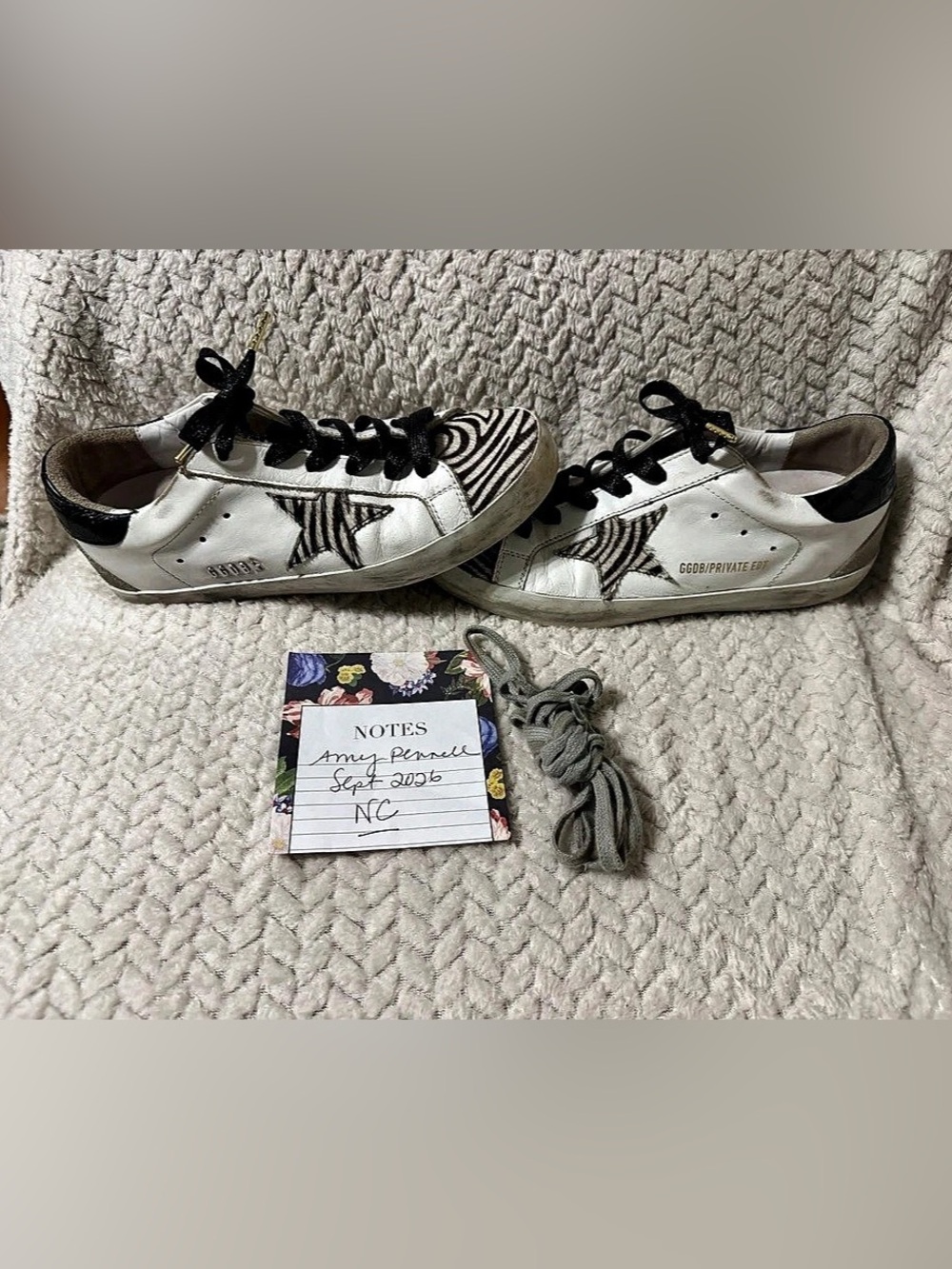 Golden Goose Super-Star Zebra Print Sneakers Size EU 39